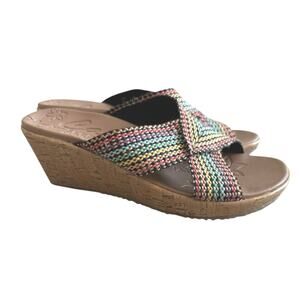 Skechers Women’s Cali Beverlee Delighted Wedge Sandals Size 9 Multicolor